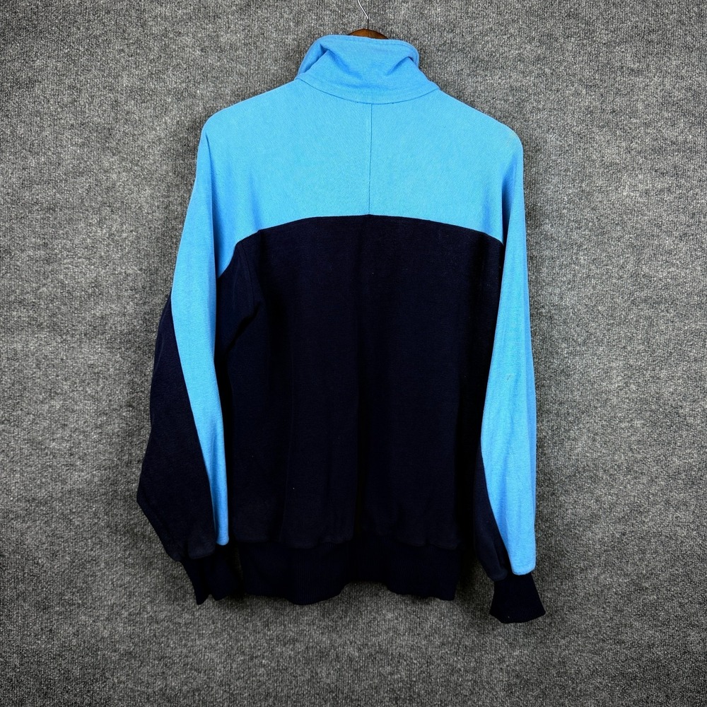 Vintage 80s German Military Bundeswehr Track Jacket Mens M Blue Full Zip Knit - Picture 5 of 9